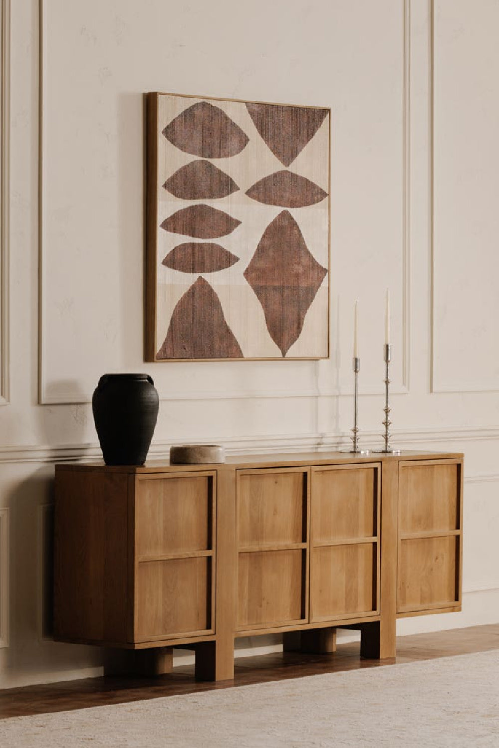 Modern European furniture - Japandi Oak 4-Door Sideboard - www.oroa.com | Oroa.com