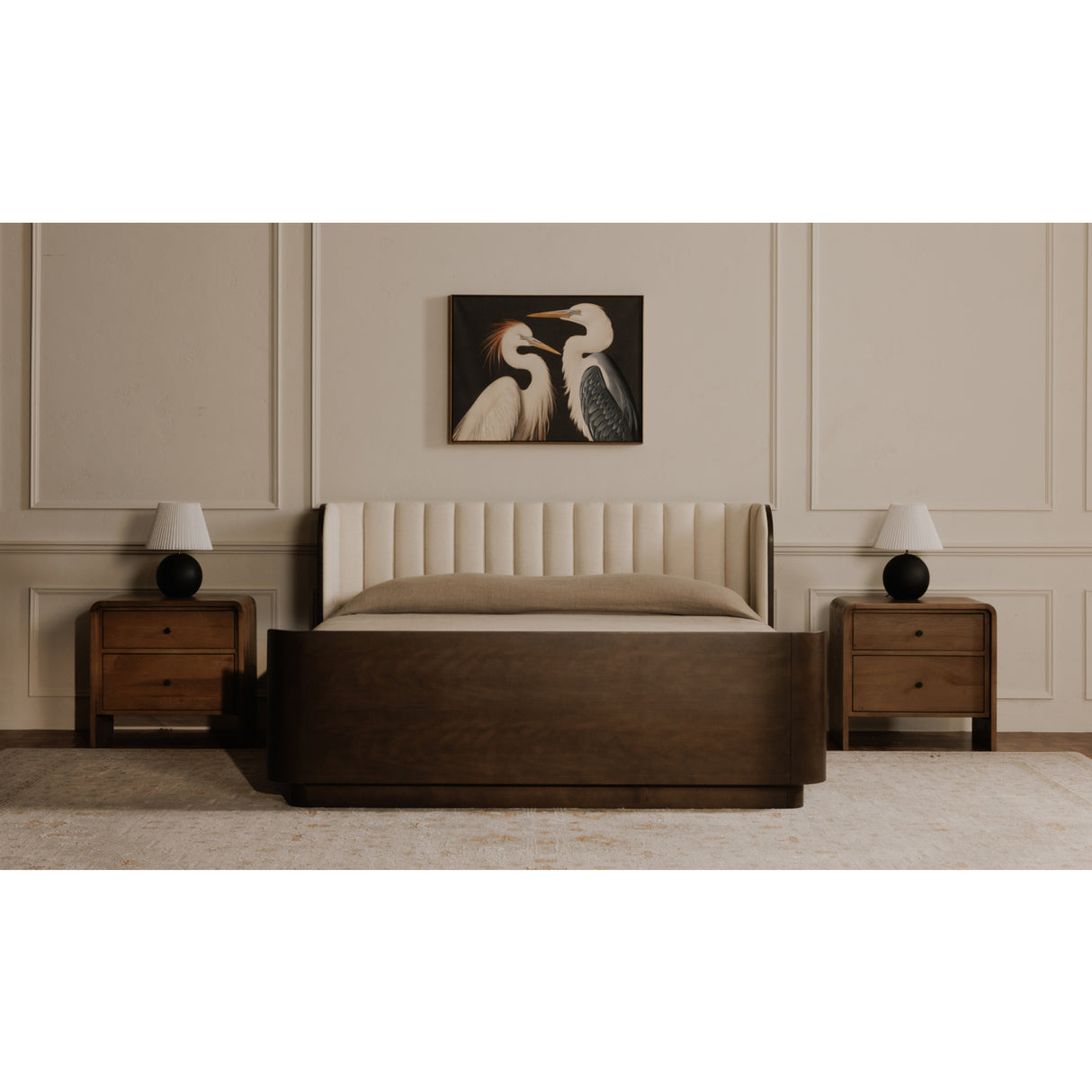 Modern European furniture - 2-Drawer Solid Oak Nightstand - www.oroa.com