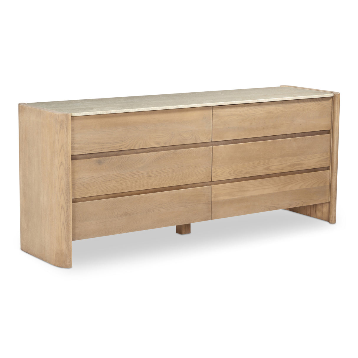 Modern European furniture - Marble Top Oak 6-Drawer Dresser - www.oroa.com