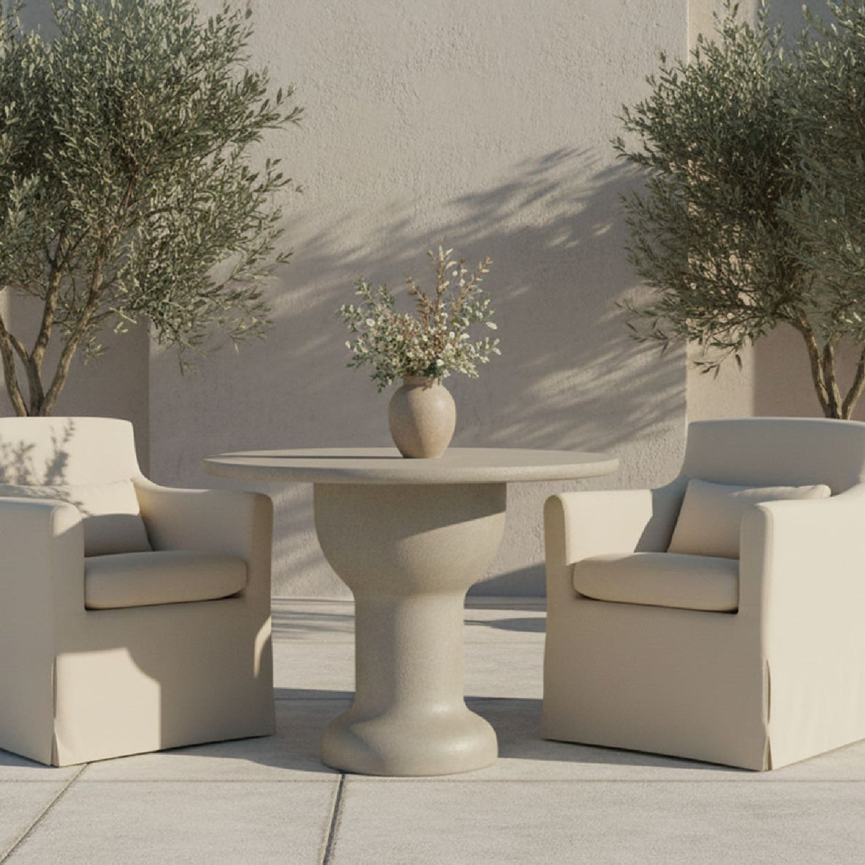Cream Concrete Outdoor Coffee Table | Oroa.com