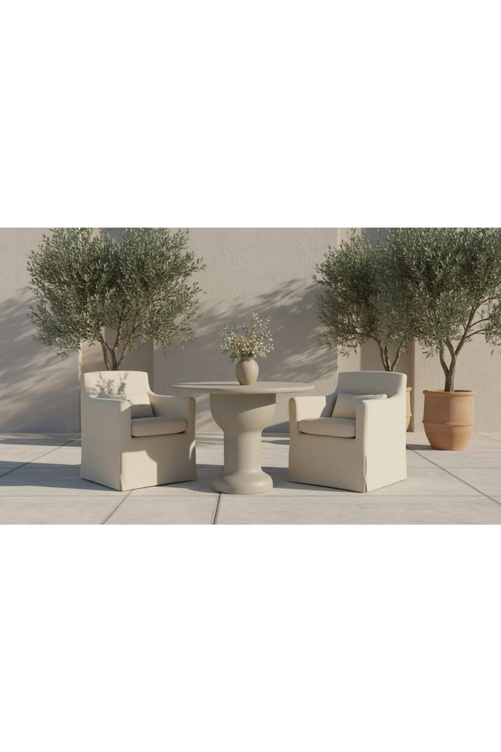Cream Concrete Outdoor Coffee Table | Oroa.com
