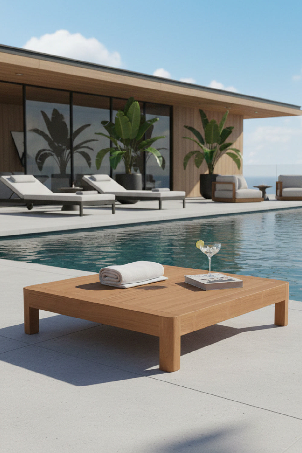 Modern European furniture - Solid Teak Outdoor Side Table - www.oroa.com | Oroa.com