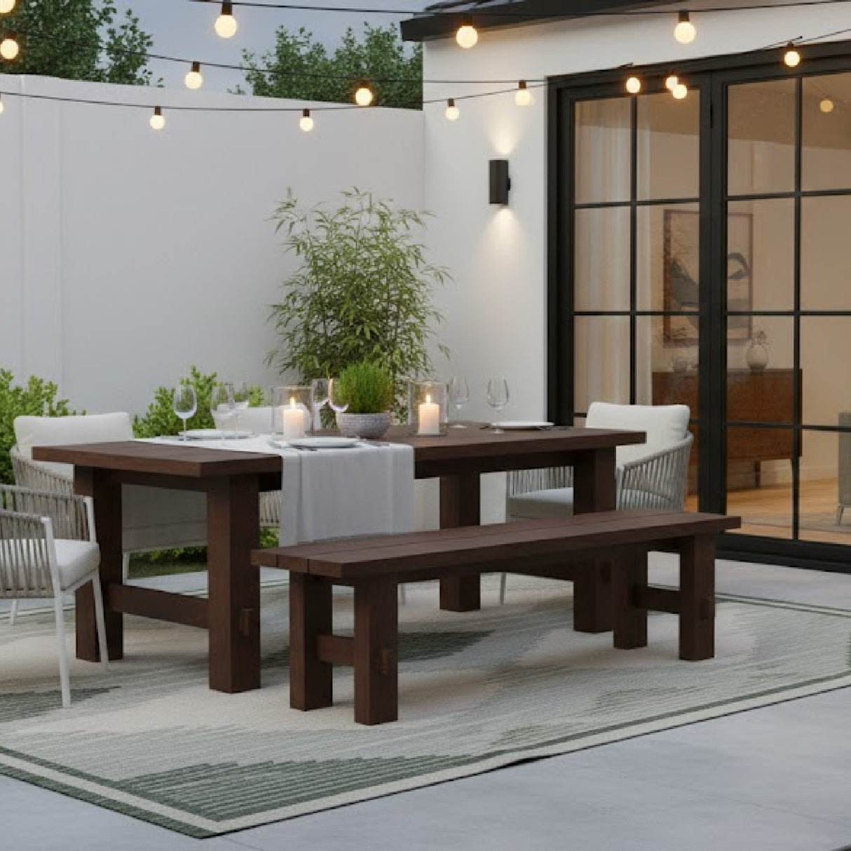 Modern European furniture - Slatted Teak Outdoor Dining Bench - www.oroa.com | Oroa.com
