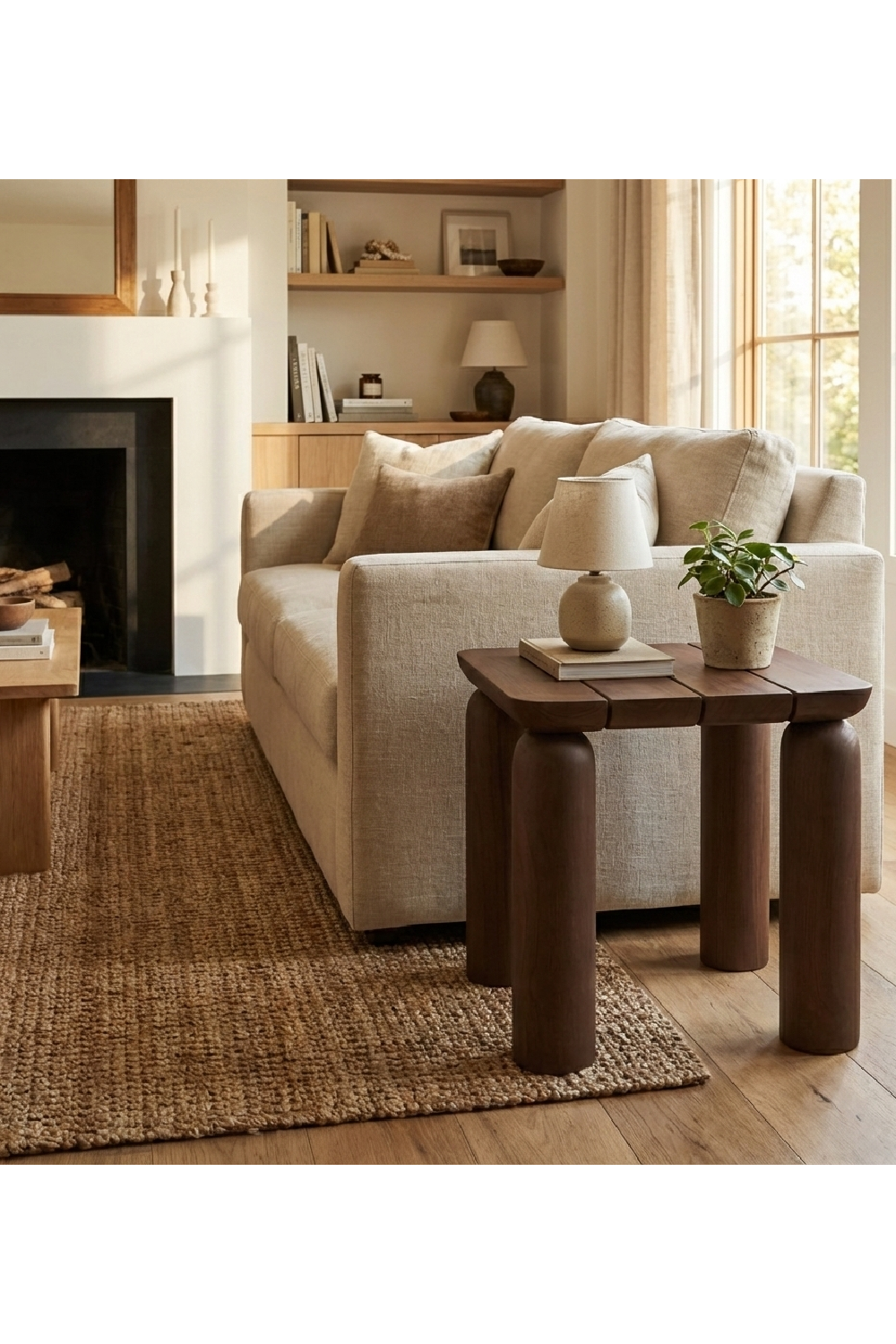 Modern European furniture - Brown Teak Outdoor Side Table - www.oroa.com | Oroa.com