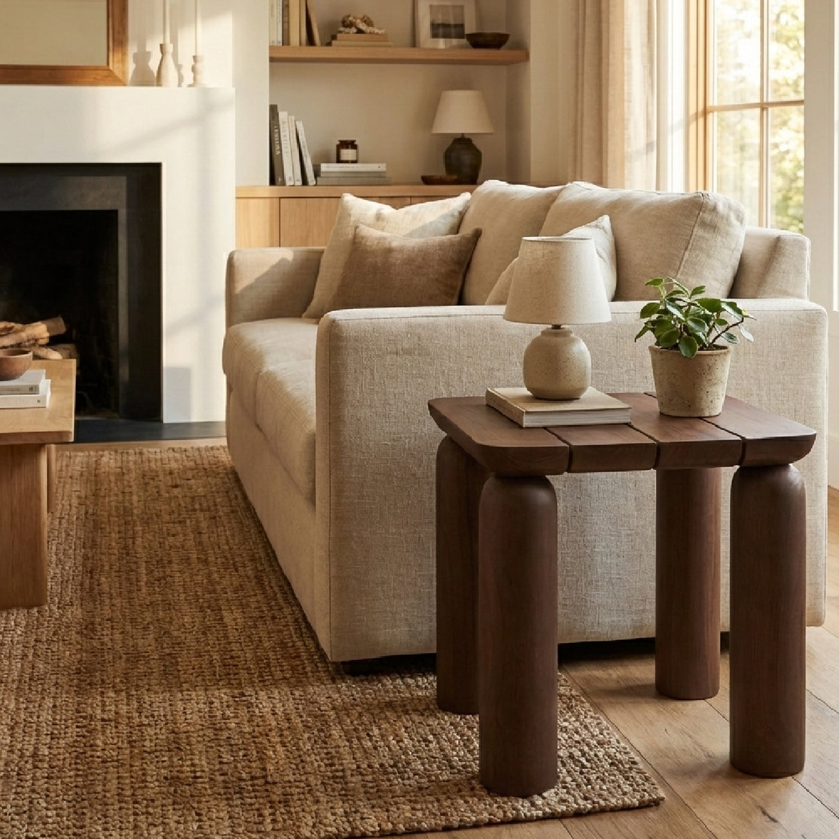 Modern European furniture - Brown Teak Outdoor Side Table - www.oroa.com | Oroa.com