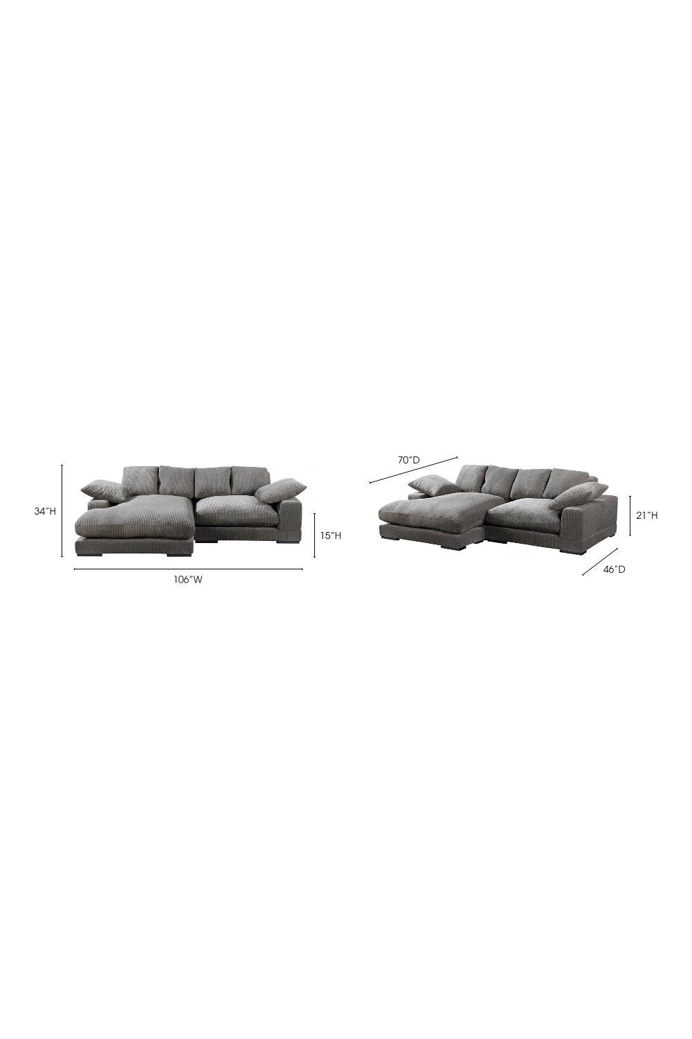 Modern European furniture - Corduroy Sectional Sofa - www.oroa.com | Oroa.com