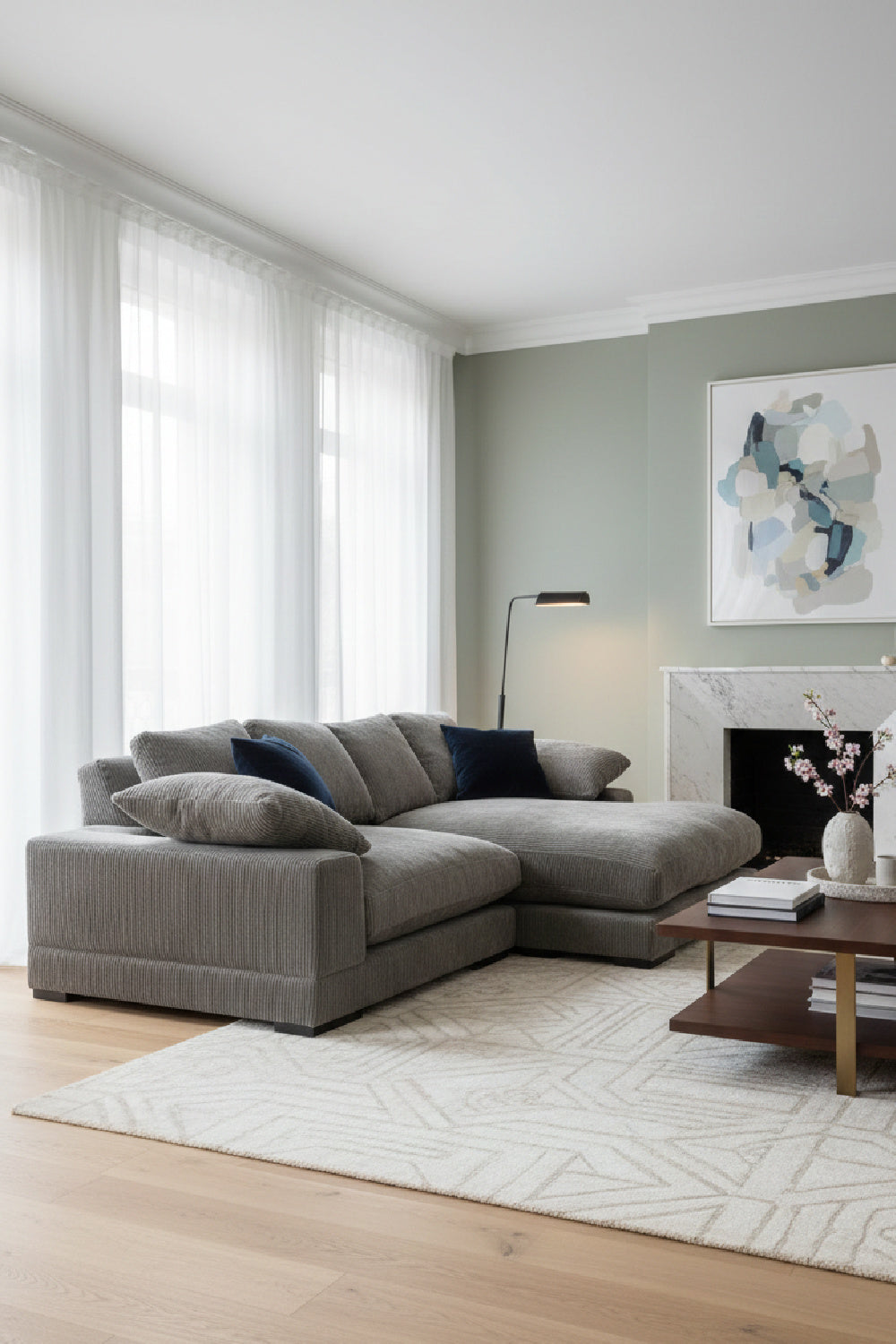 Modern European furniture - Corduroy Sectional Sofa - www.oroa.com | Oroa.com