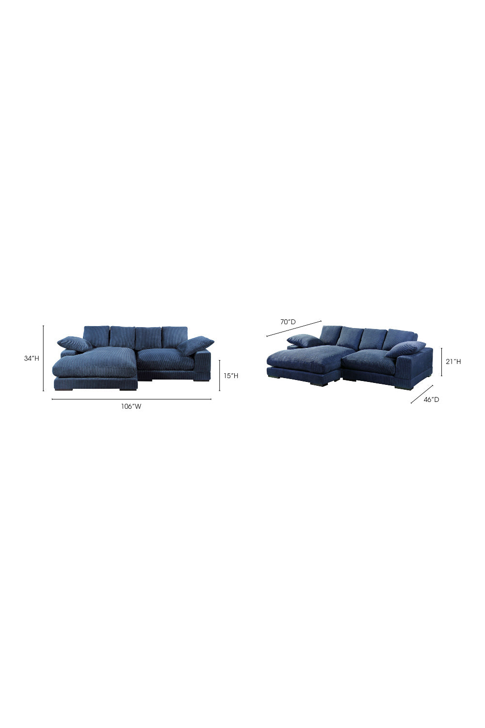 Modern European furniture - Corduroy Sectional Sofa - www.oroa.com | Oroa.com