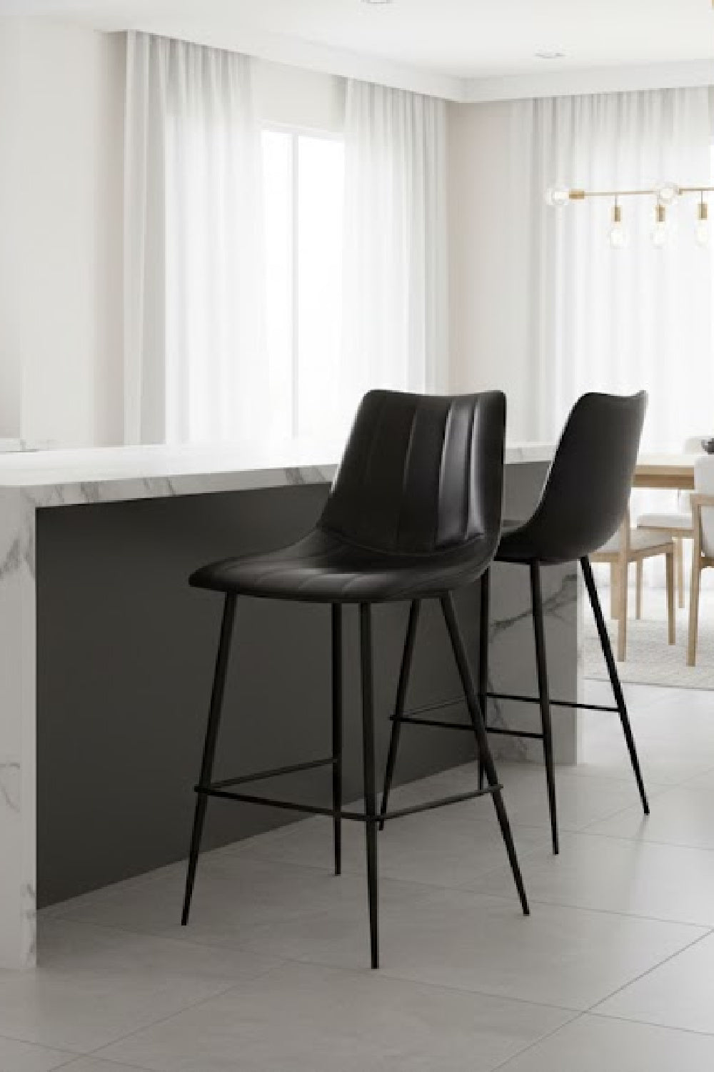 Modern European furniture - Vertical Stitched Counter Stools (2) - www.oroa.com | Oroa.com