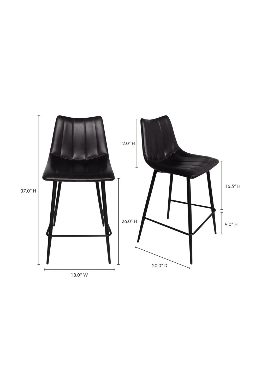 Modern European furniture - Vertical Stitched Counter Stools (2) - www.oroa.com | Oroa.com