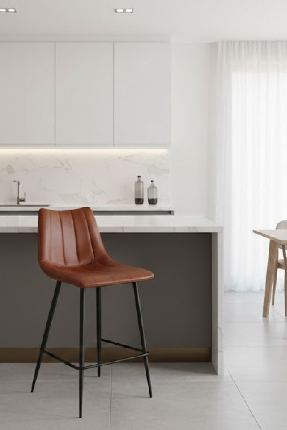 Modern European furniture - Vertical Stitched Counter Stools (2) - www.oroa.com | Oroa.com