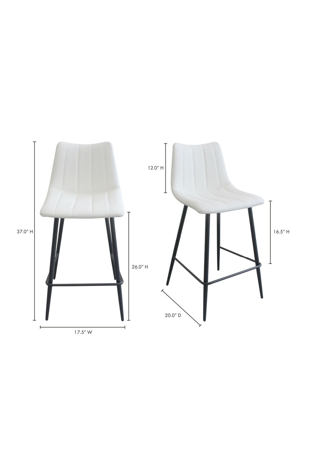 Modern European furniture - Vertical Stitched Counter Stools (2) - www.oroa.com | Oroa.com