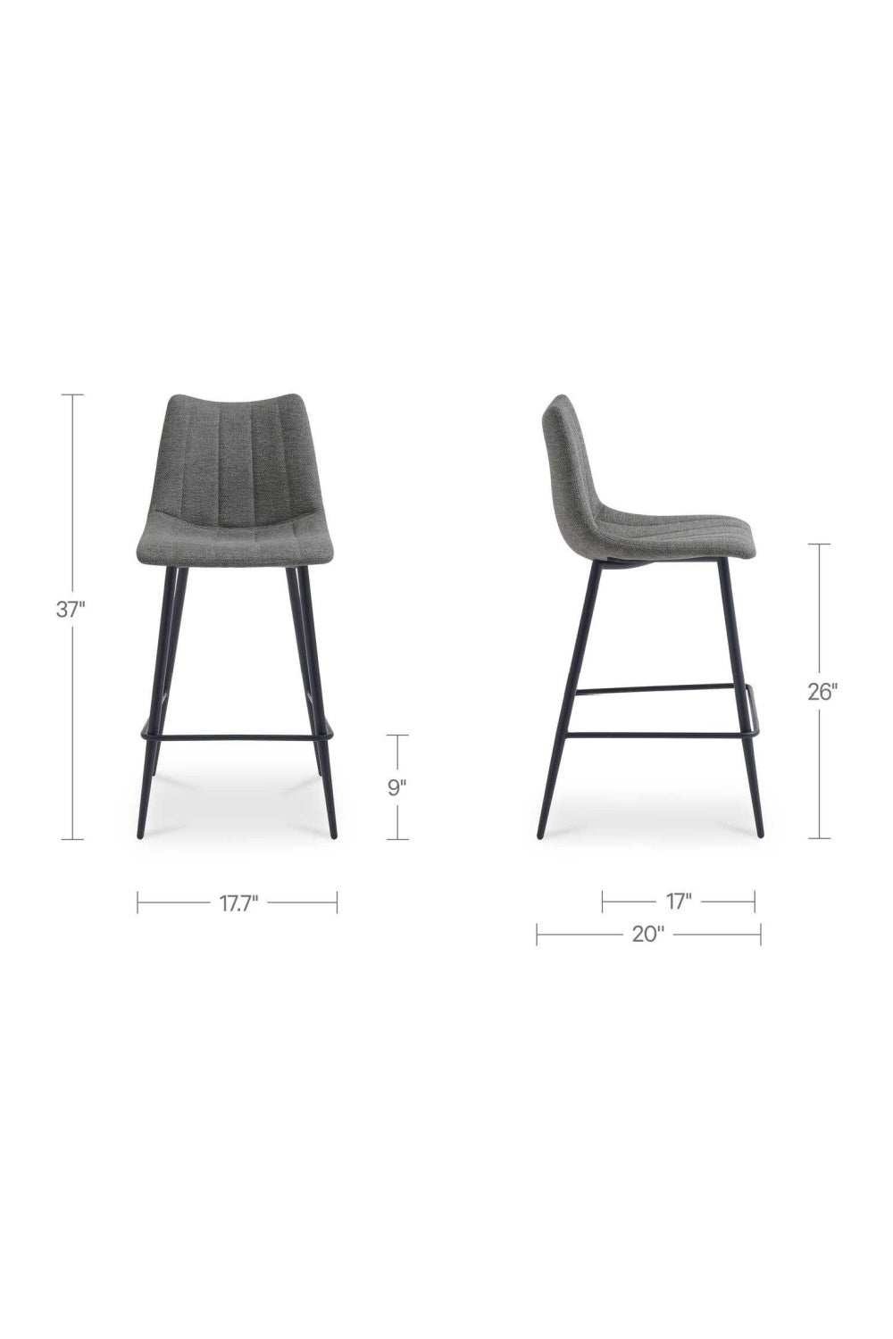 Modern European furniture - Vertical Stitched Counter Stools (2) - www.oroa.com | Oroa.com