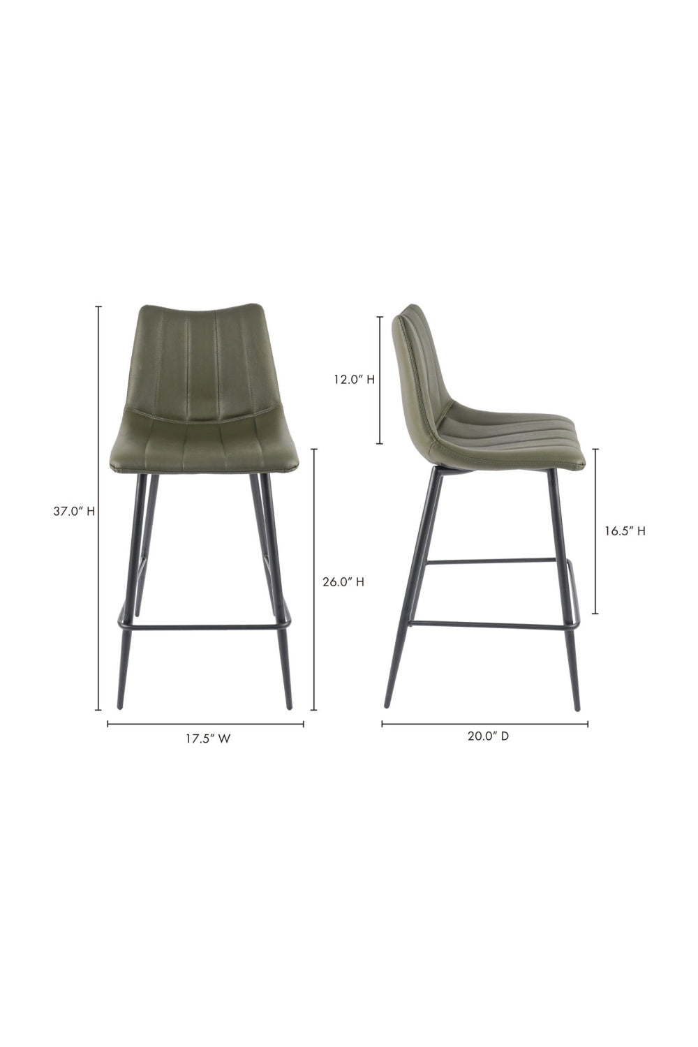 Modern European furniture - Vertical Stitched Counter Stools (2) - www.oroa.com | Oroa.com