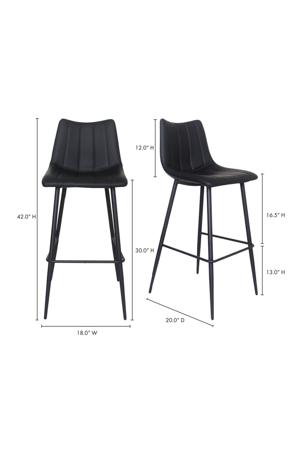 Modern European furniture - Vertical Stitched Bar Stools (2) - www.oroa.com | Oroa.com