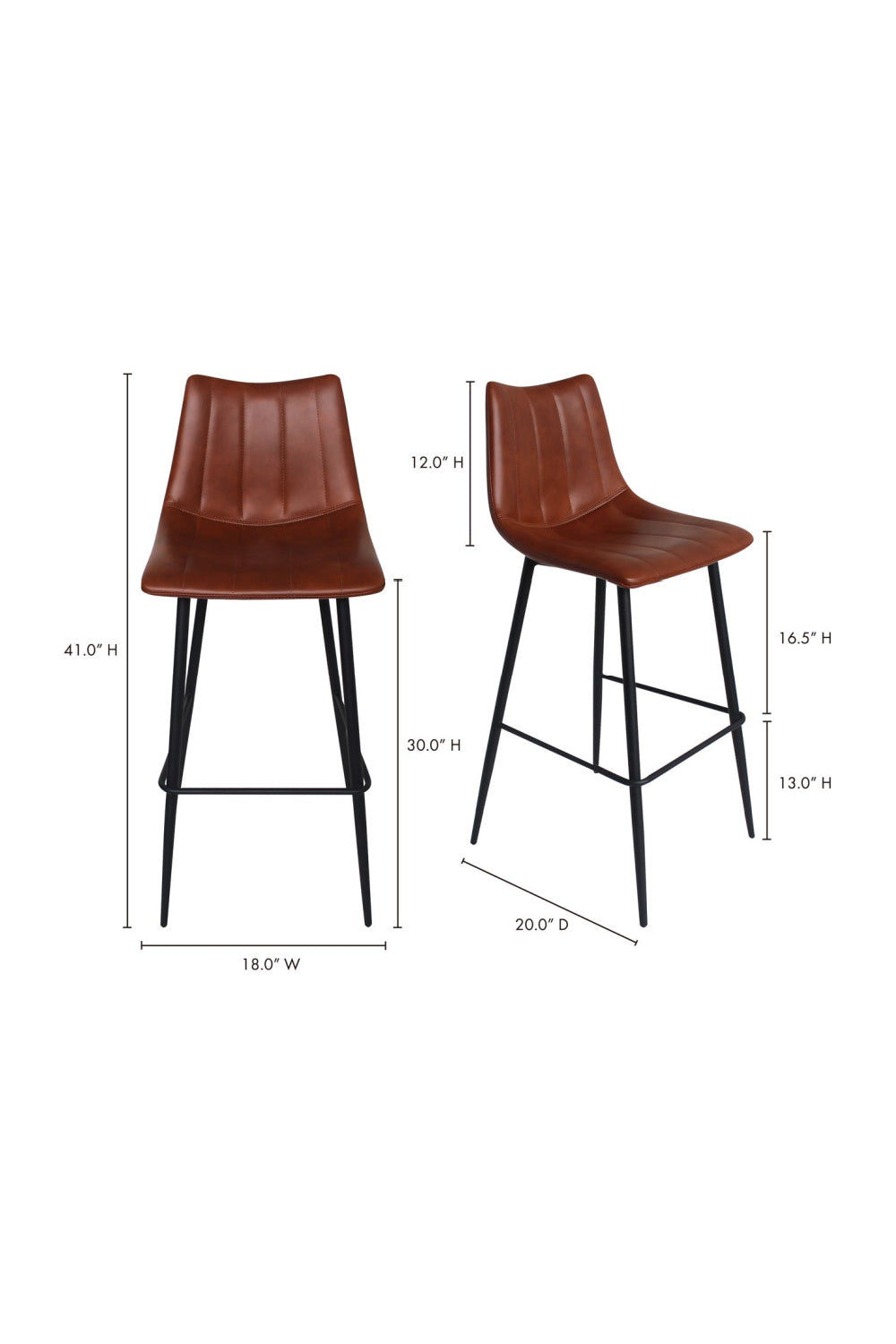 Modern European furniture - Vertical Stitched Bar Stools (2) - www.oroa.com | Oroa.com