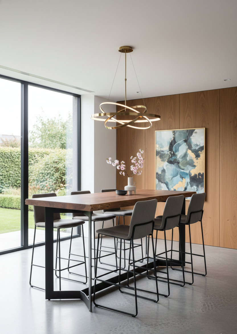 Modern European furniture - Acacia Wood Top Counter Table - www.oroa.com