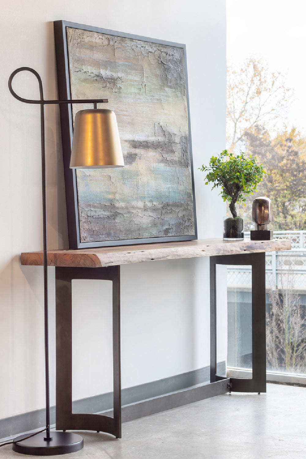 Modern European furniture - Brown Acacia Rustic Console Table - www.oroa.com