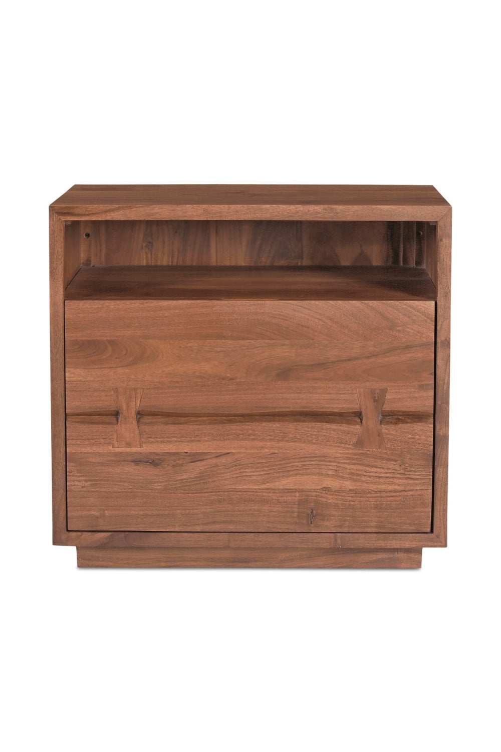 Modern European furniture - Solid Acacia 2-Drawer Nightstand - www.oroa.com