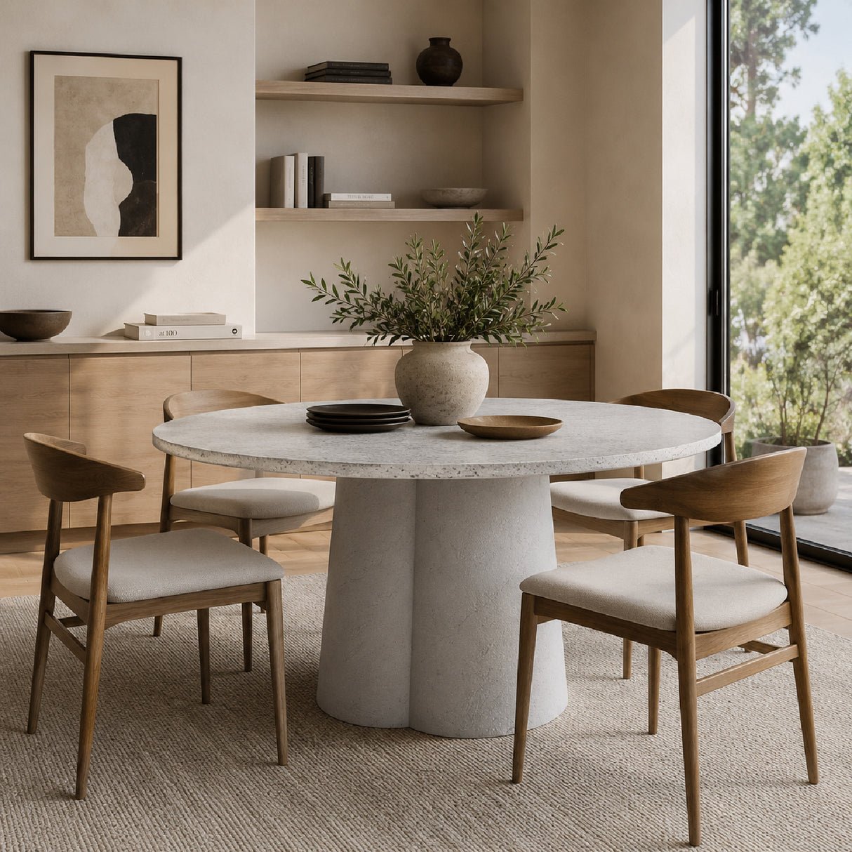 Modern European furniture - White Terrazzo Indoor/Outdoor Dining Table - www.oroa.com | Oroa.com
