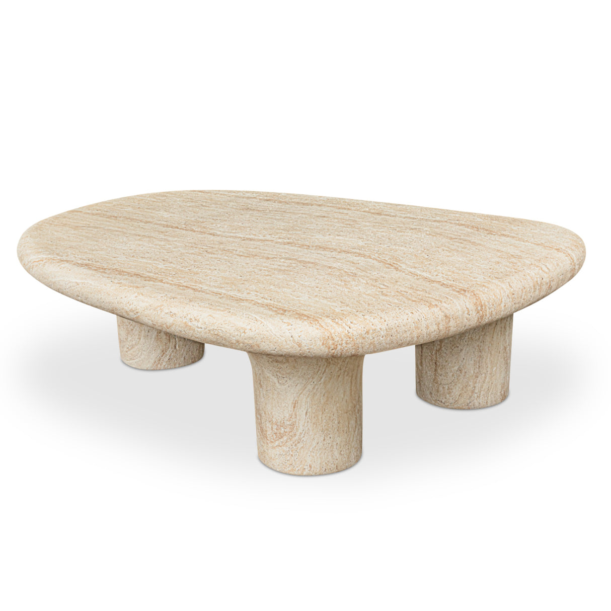 Modern European furniture - Travertine Look Indoor/Outdoor Coffee Table - www.oroa.com