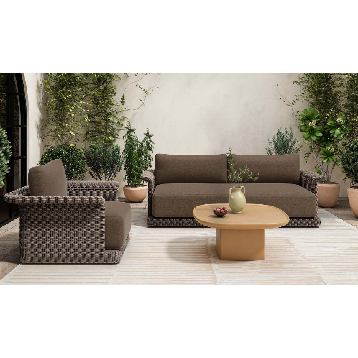 Modern European furniture - Oval Concrete Outdoor Coffee Table - www.oroa.com | Oroa.com