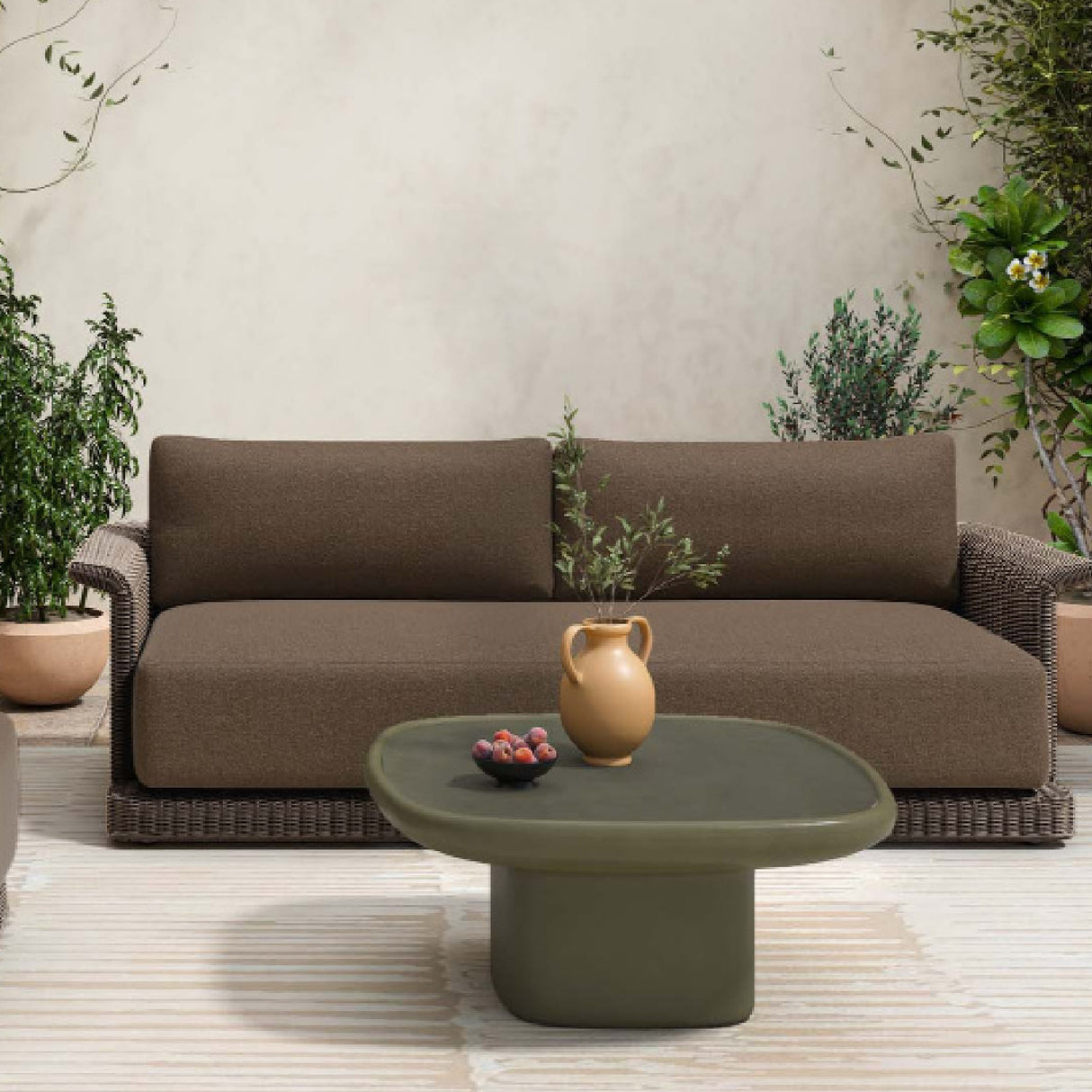 Oval Concrete Outdoor Coffee Table | Oroa.com