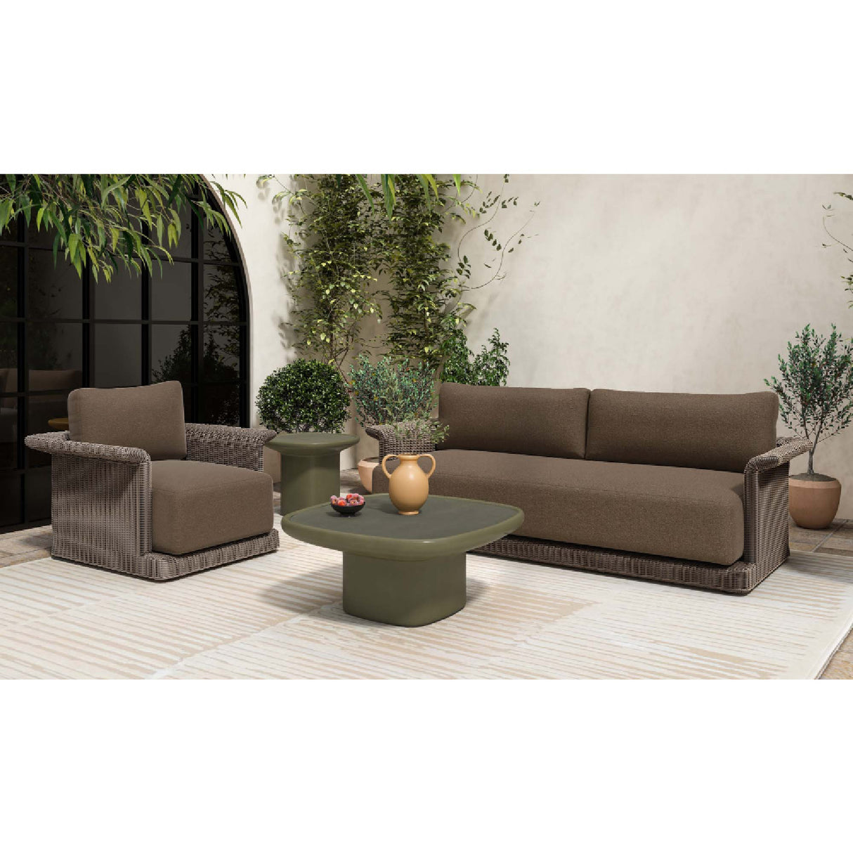 Modern European furniture - Oval Concrete Outdoor Coffee Table - www.oroa.com | Oroa.com