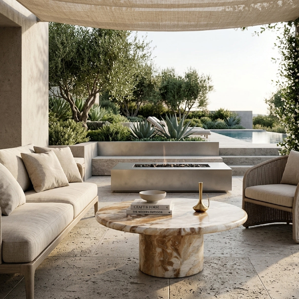 Modern European furniture - Outdoor Concrete Coffee Table - www.oroa.com | Oroa.com