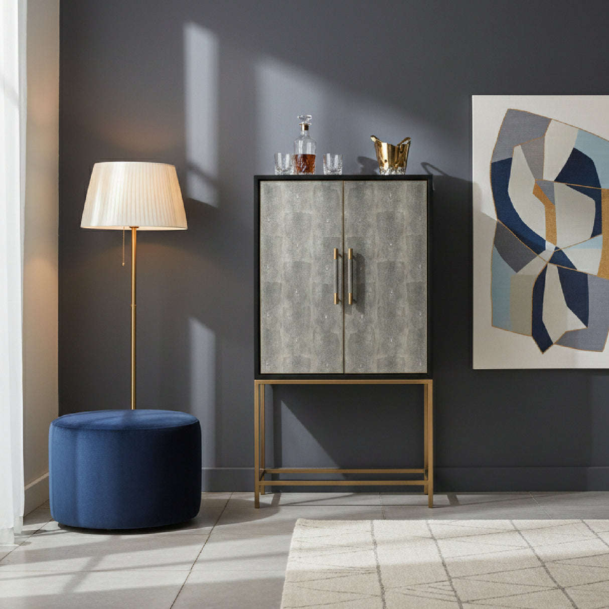 Modern European furniture - Solid Oak Bar Cabinet - www.oroa.com | Oroa.com
