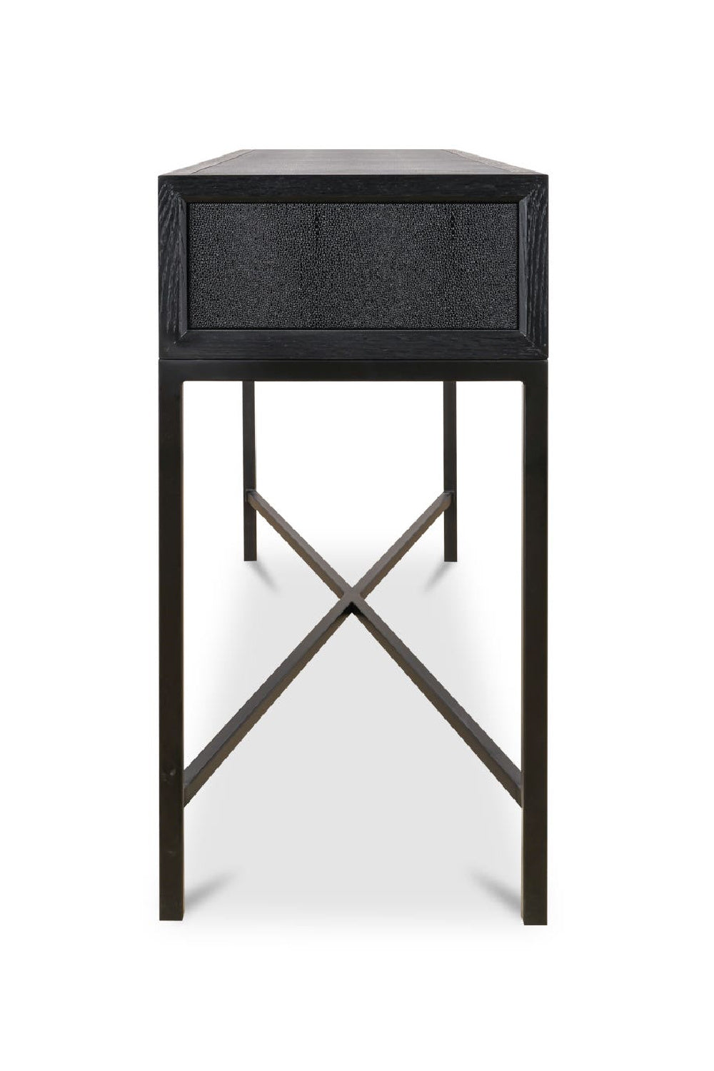 Modern European furniture - Black Vegan Leather Console Table - www.oroa.com | Oroa.com