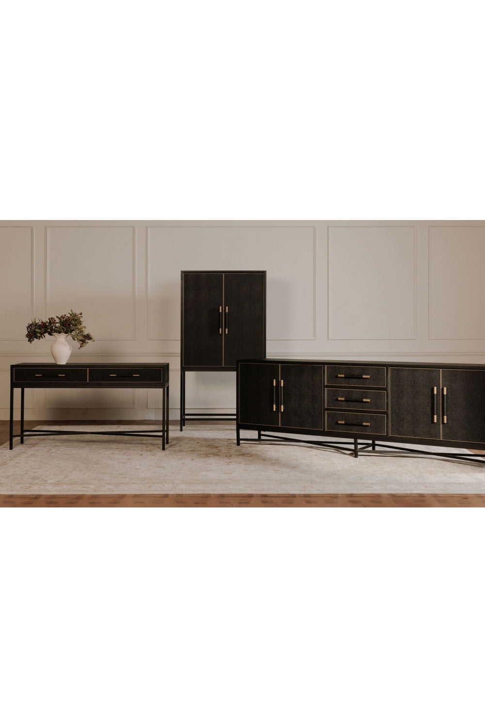 Modern European furniture - Black Vegan Leather Console Table - www.oroa.com | Oroa.com