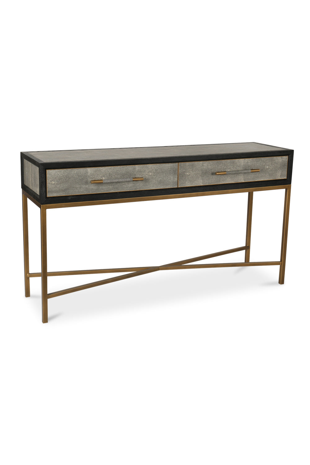 Modern European furniture - Gray Shagreen 2-Drawer Console Table - www.oroa.com | Oroa.com