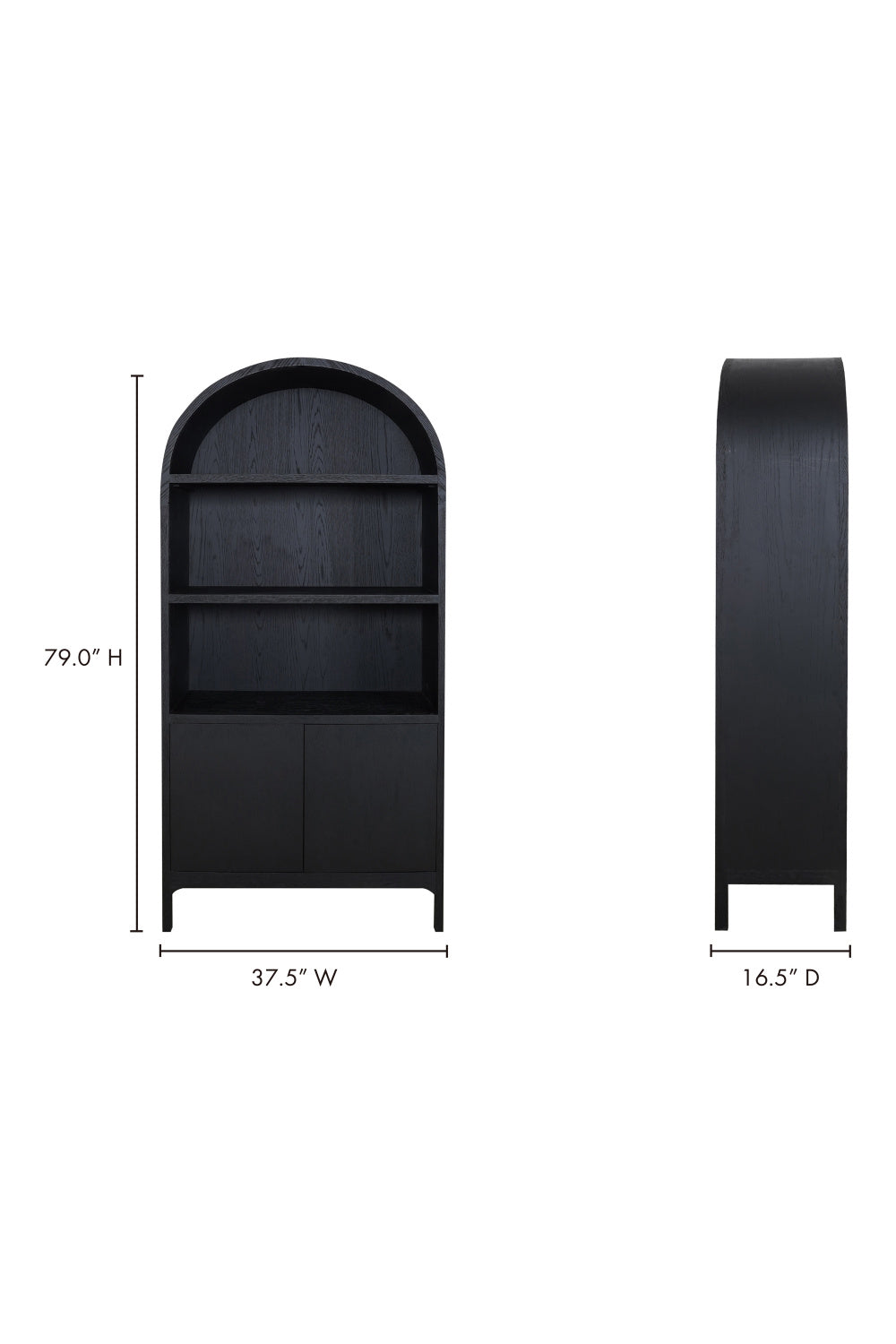 Modern European furniture - Black Oak Arched Cabinet - www.oroa.com