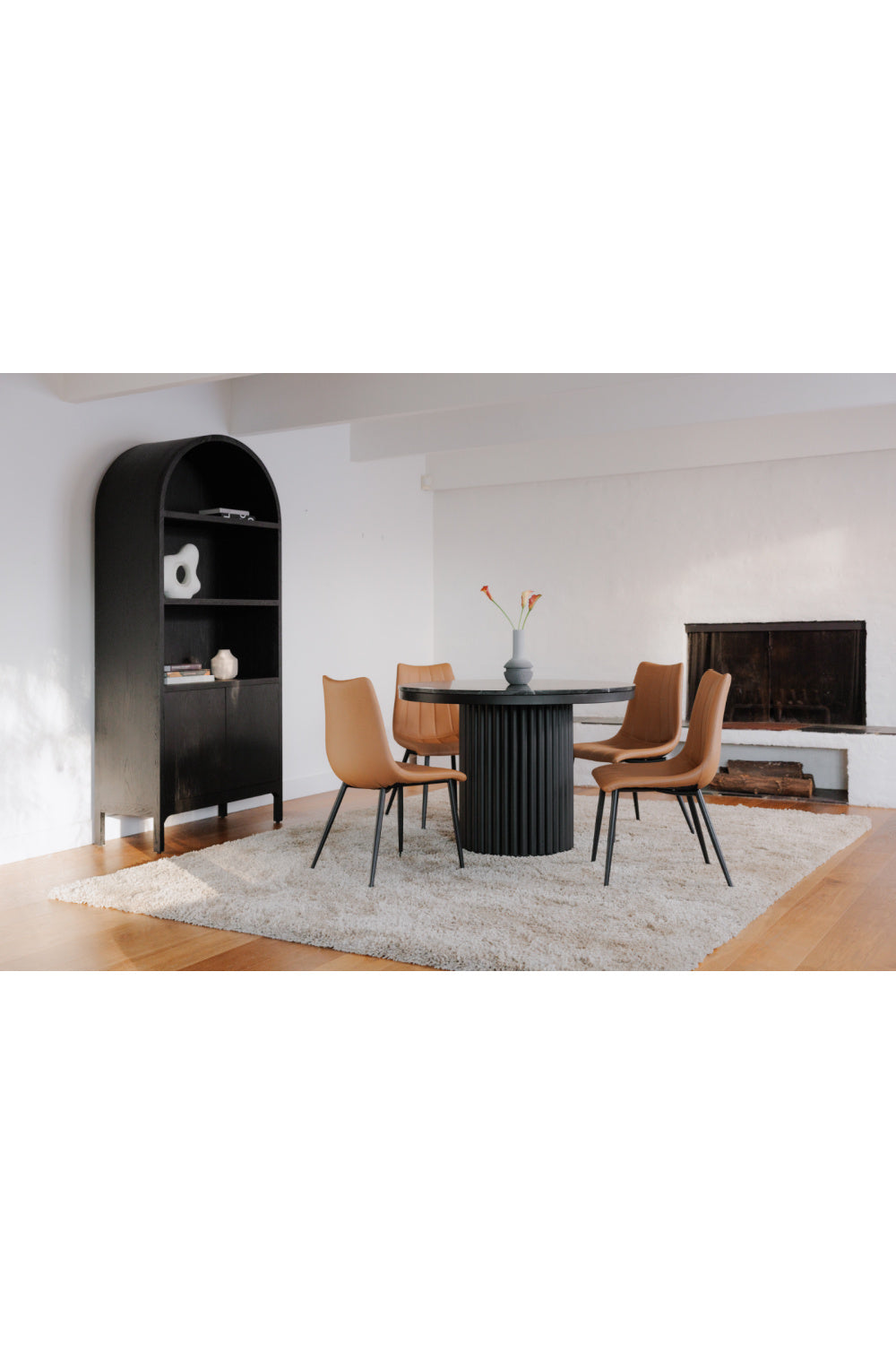 Modern European furniture - Black Oak Arched Cabinet - www.oroa.com