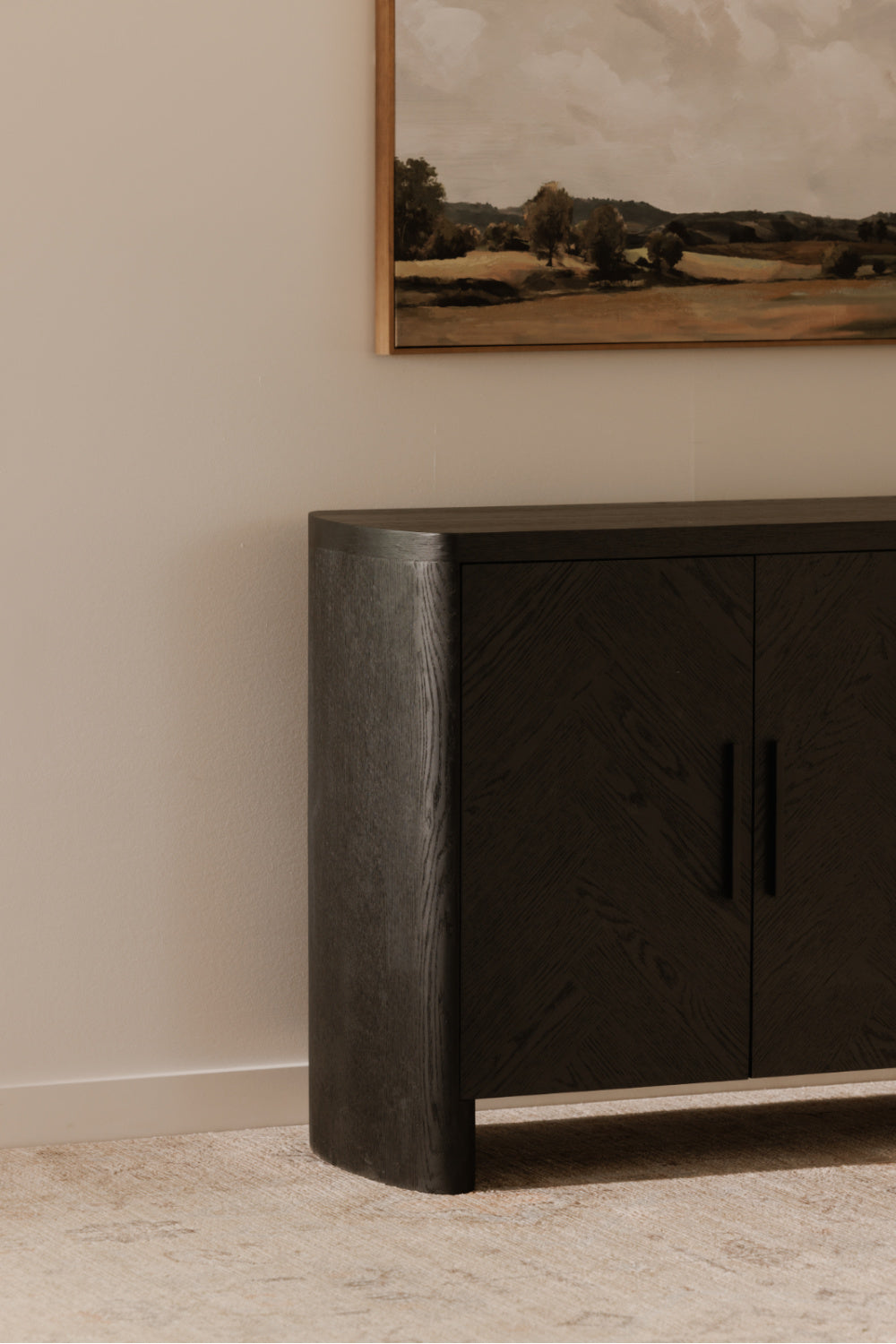Modern European furniture - Black Herringbone Patterned Sideboard - www.oroa.com | Oroa.com