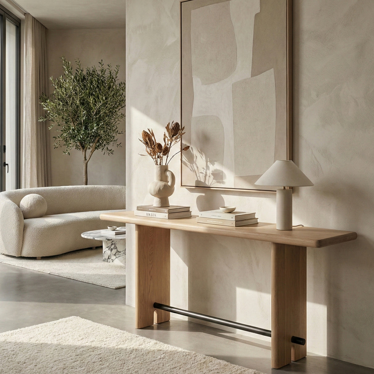 Modern European furniture - Natural Oak Console Table - www.oroa.com | Oroa.com