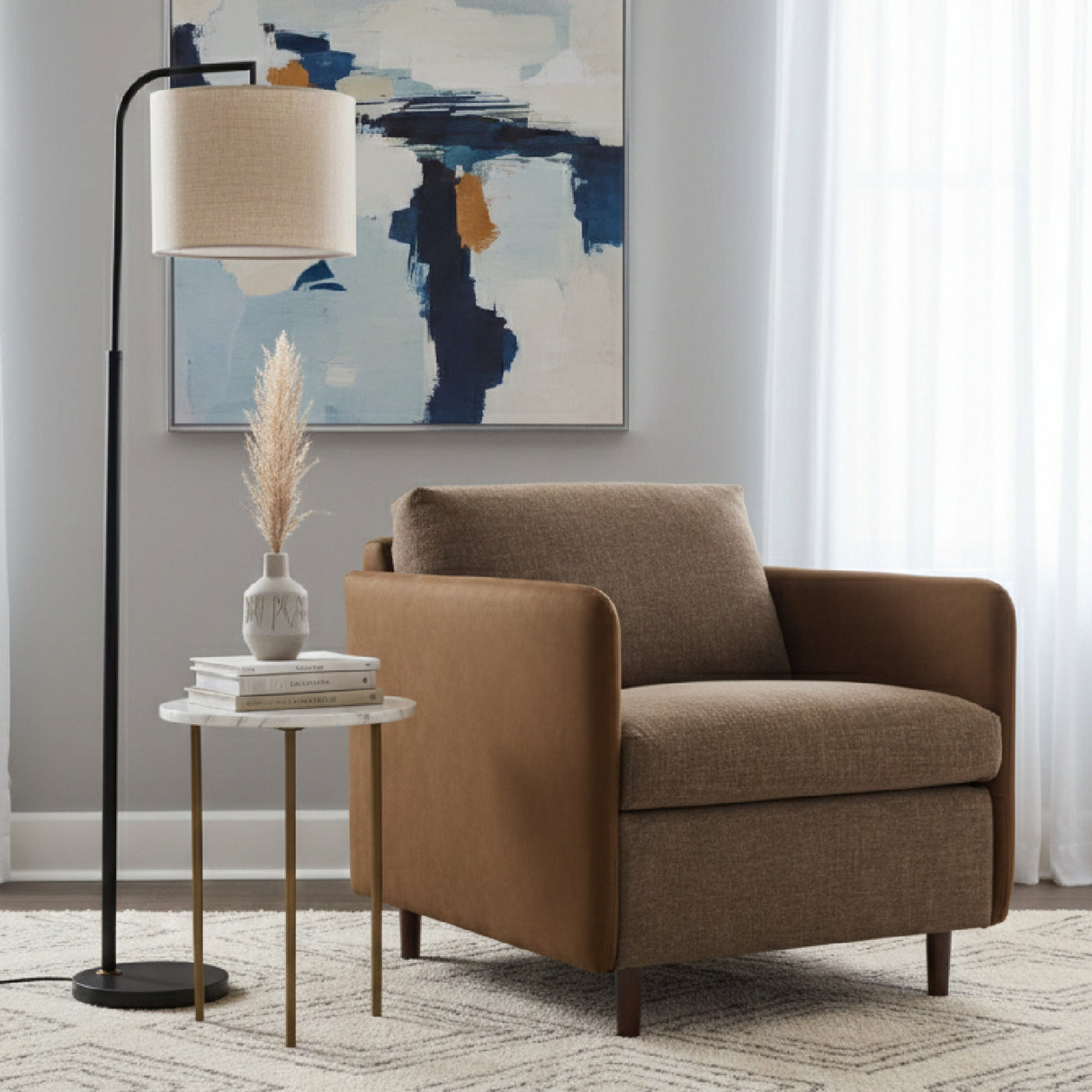 Modern European furniture - Leather Arm Accent Chair - www.oroa.com | Oroa.com