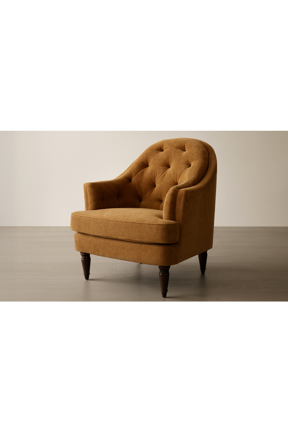 Modern European furniture -Tufted-Back Curved Accent Chair - www.oroa.com | Oroa.com