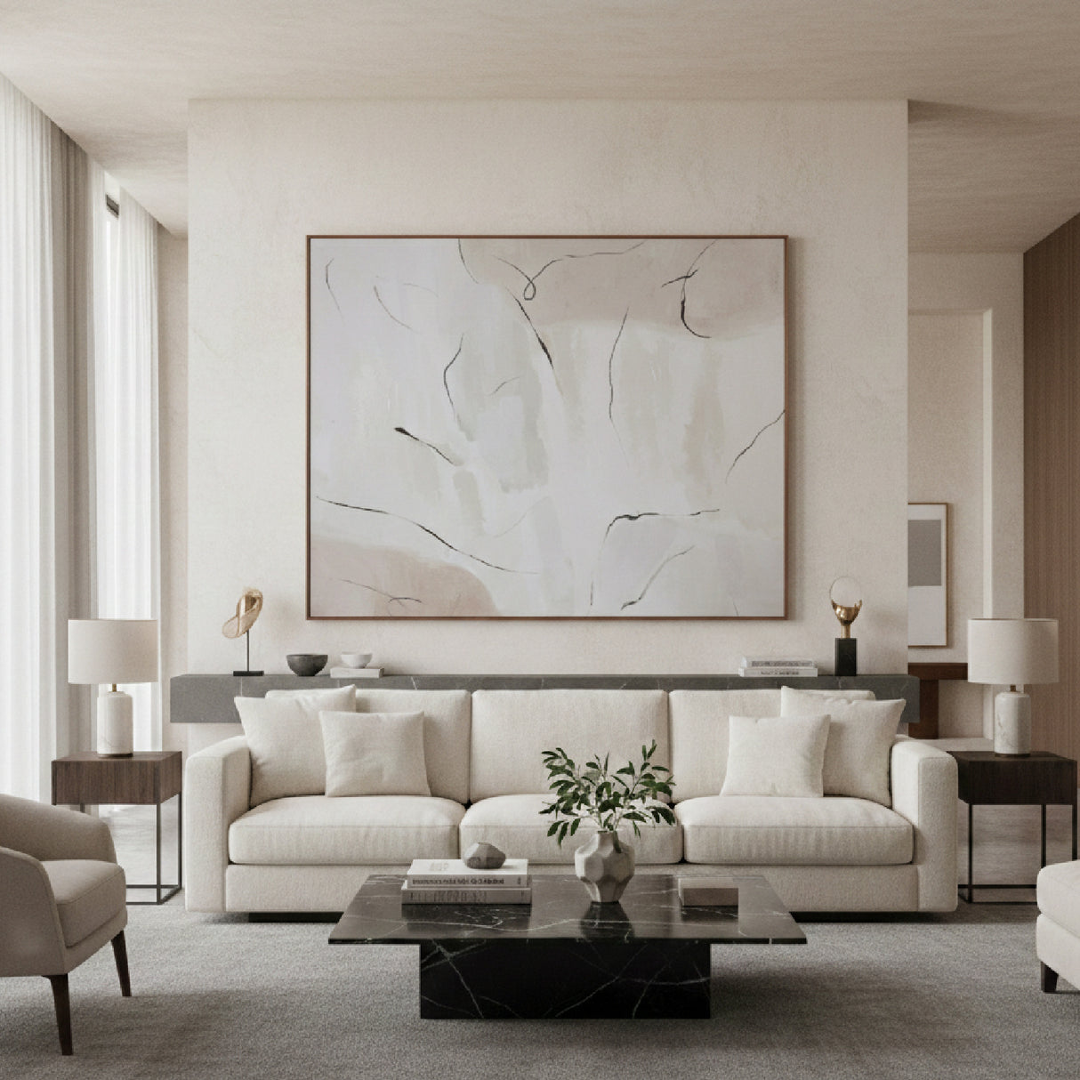 Modern European furniture - Minimalist Abstract Framed Painting - www.oroa.com | Oroa.com