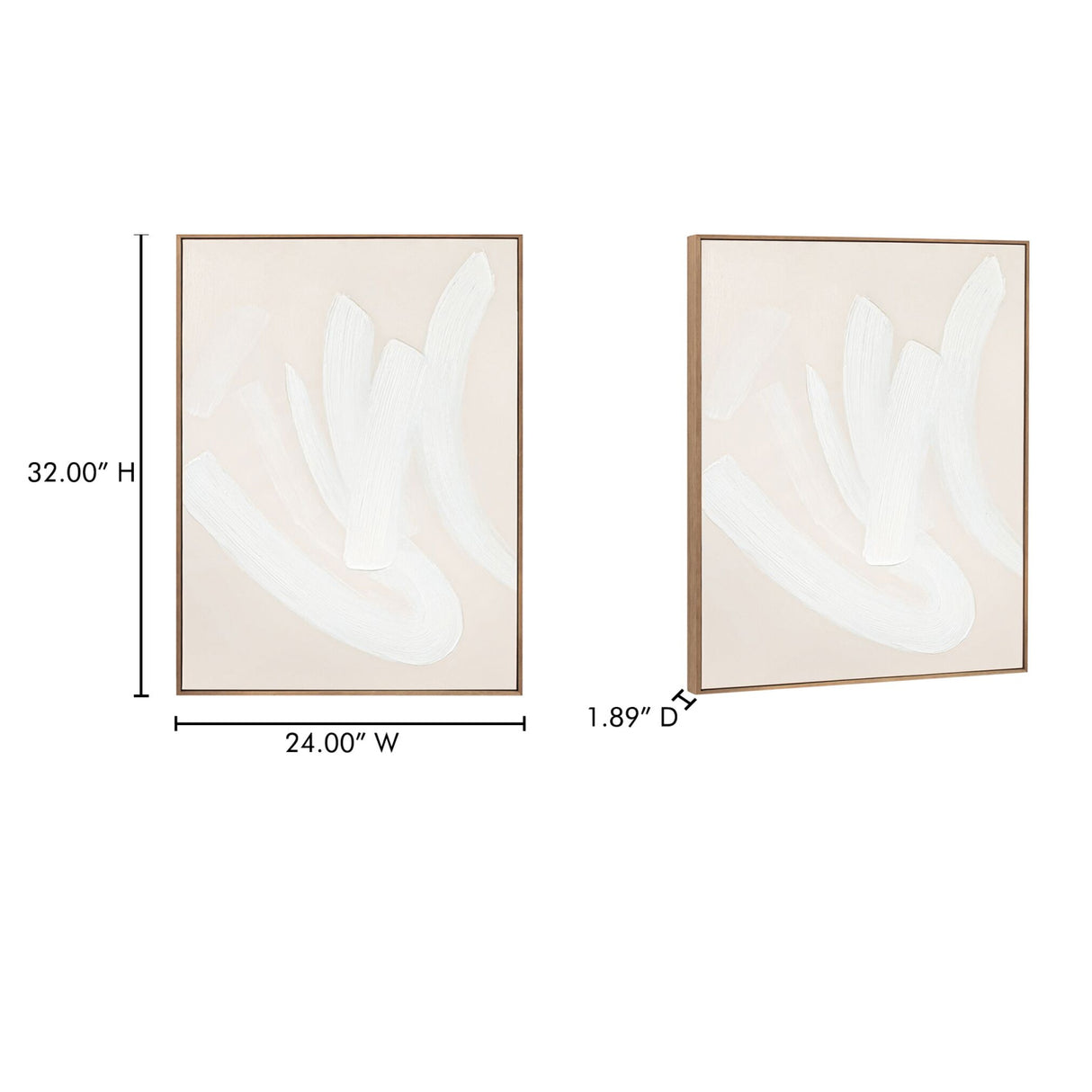 Modern European furniture - Abstract White Brush Strokes Painting - www.oroa.com