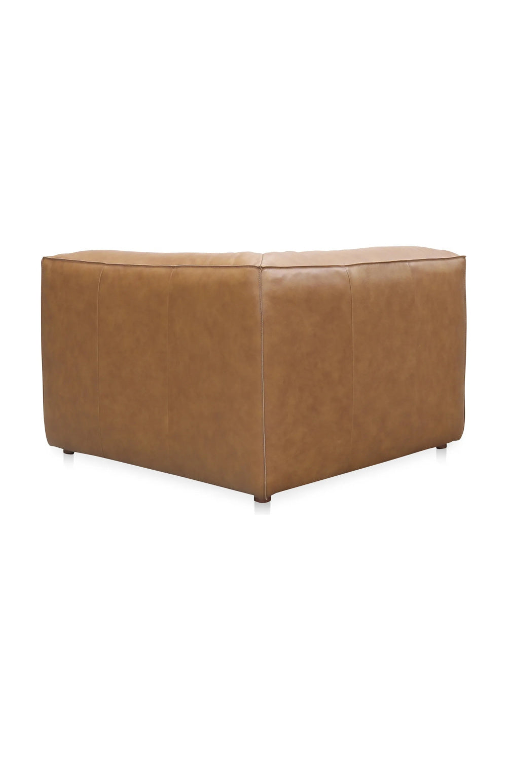 Modern European furniture - Tan Leather Corner Chair - www.oroa.com