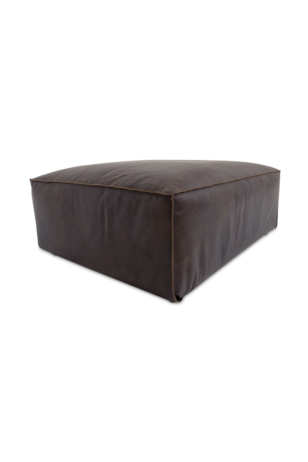 Modern European furniture - Brown Leather Square Ottoman - www.oroa.com | Oroa.com