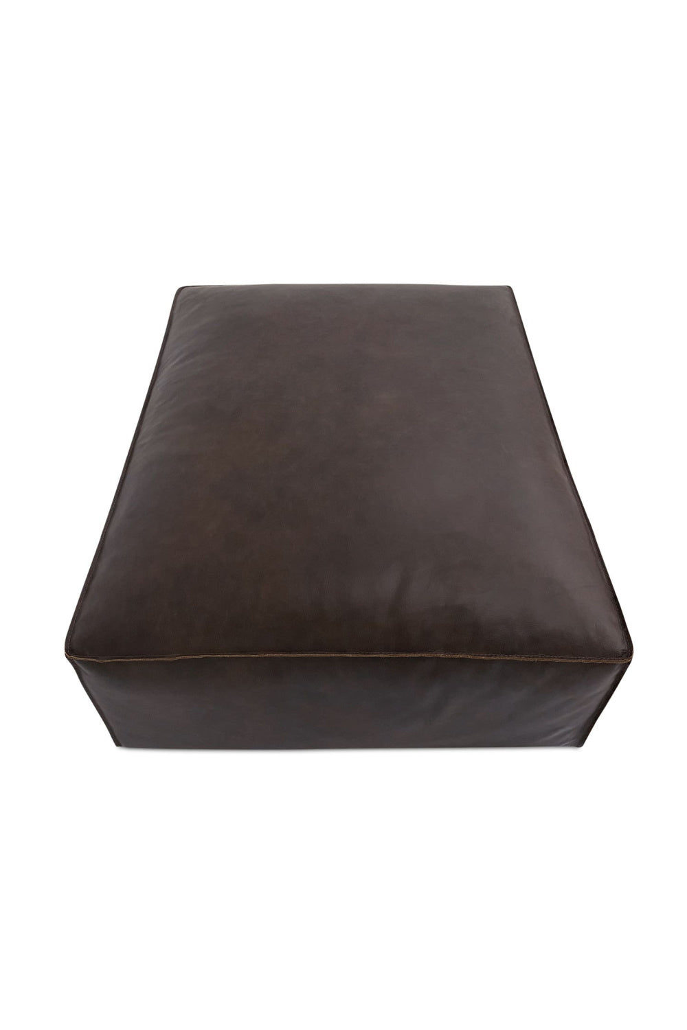 Modern European furniture - Brown Leather Square Ottoman - www.oroa.com | Oroa.com