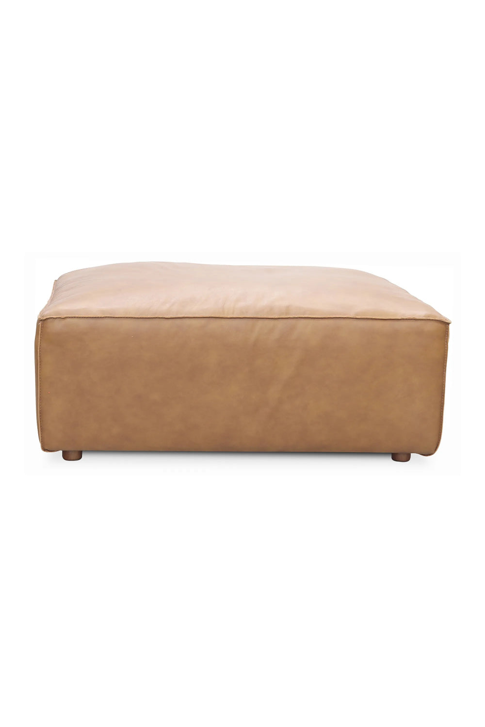 Modern European furniture - Tan Leather Square Ottoman - www.oroa.com