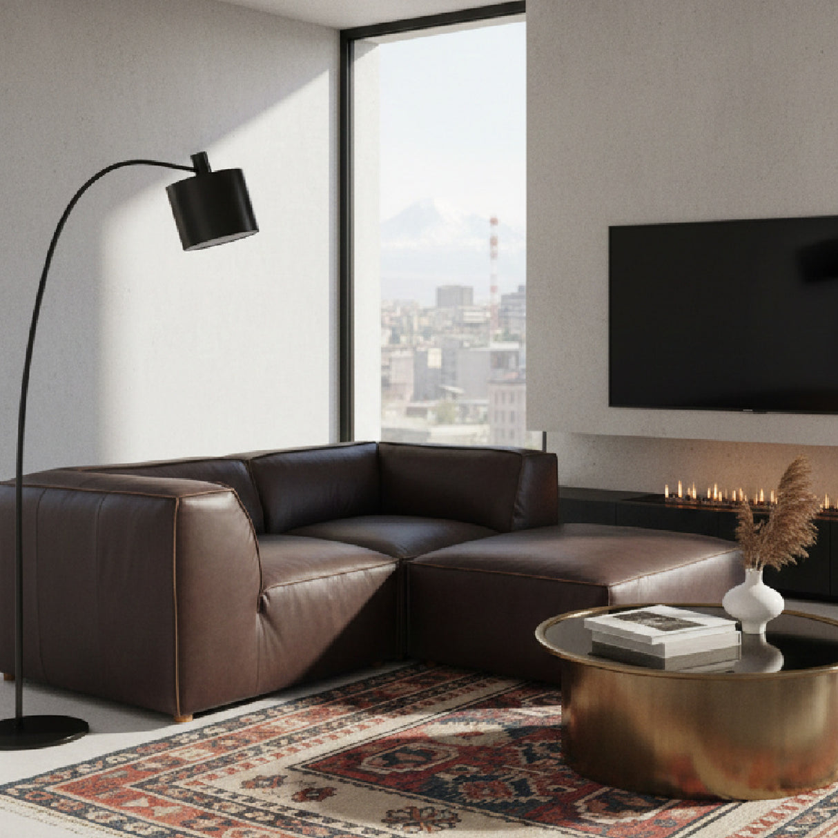 Leather Modular Nook Sofa | Oroa.com