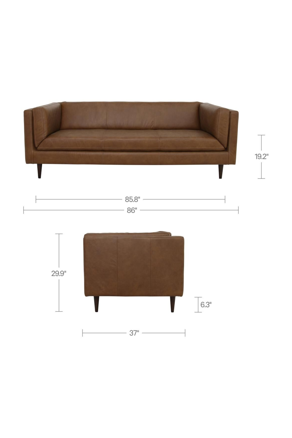 Modern European furniture - Top Grain Leather Sofa - www.oroa.com | Oroa.com