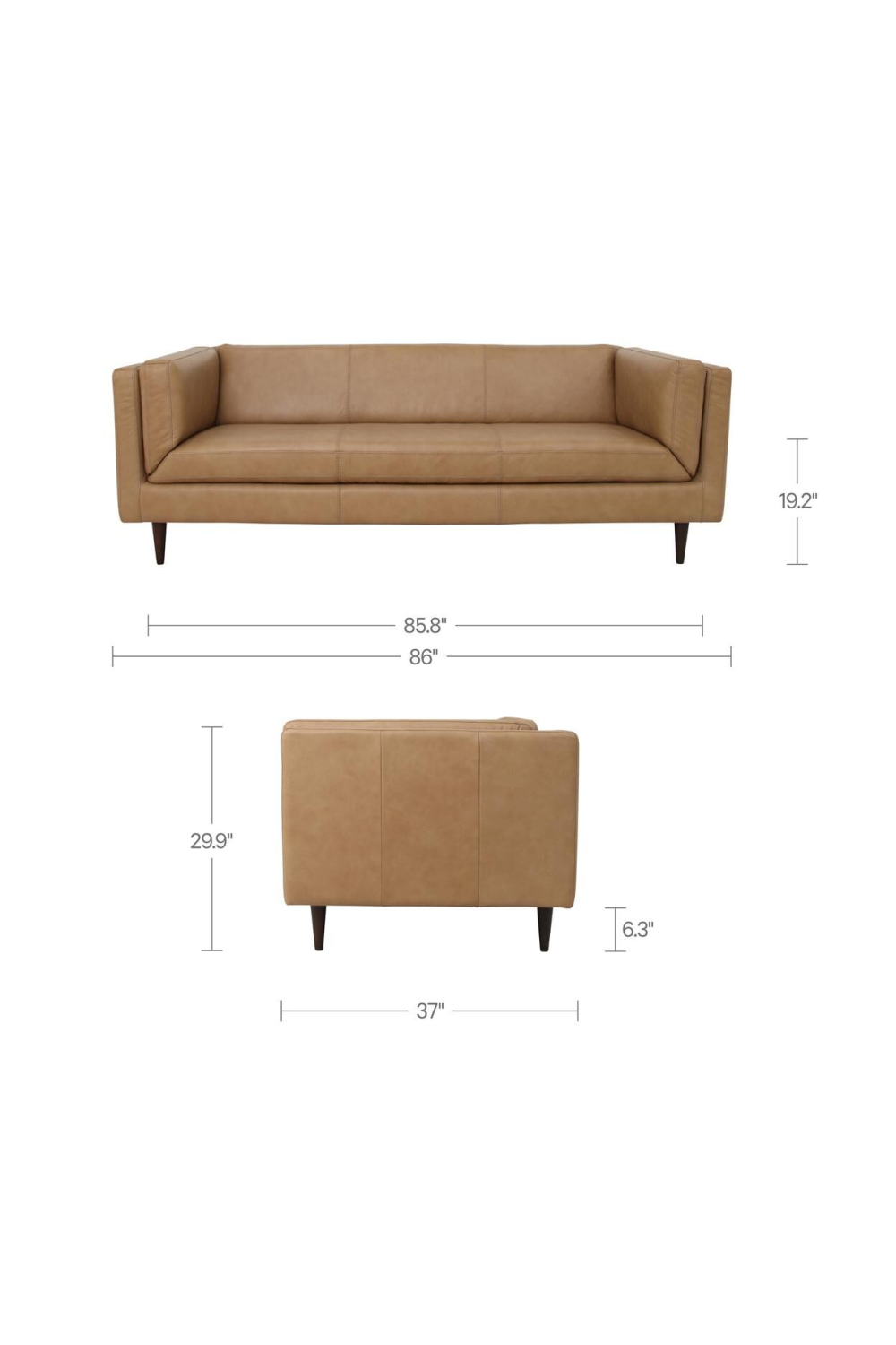 Modern European furniture - Top Grain Leather Sofa - www.oroa.com | Oroa.com