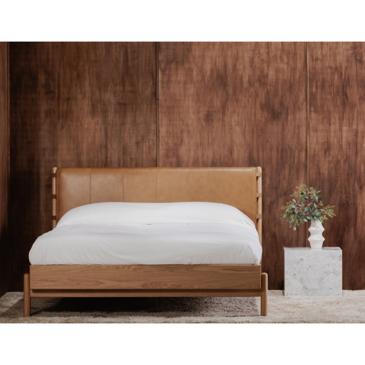 Modern European furniture - Brown Leather Bed - www.oroa.com | Oroa.com