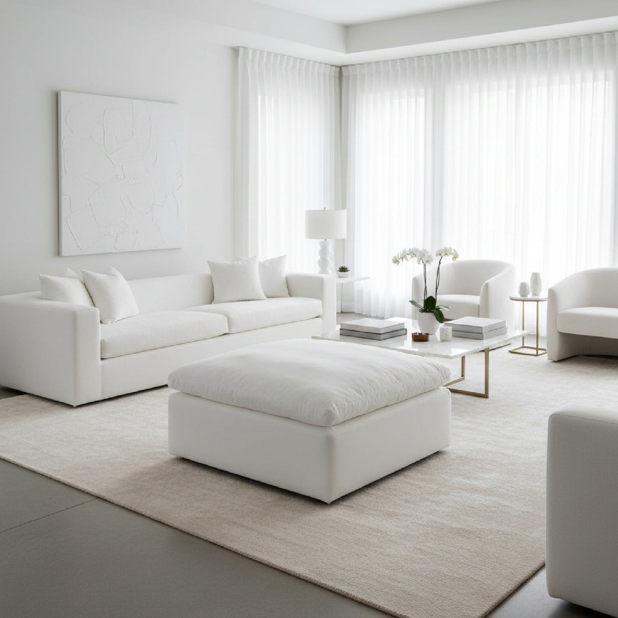Modern European furniture - Square Modern Classic Ottoman - www.oroa.com | Oroa.com